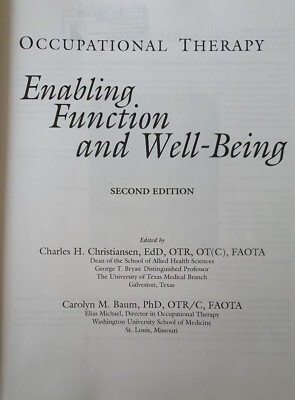 Occupational therapy enabling function and wellbeing 