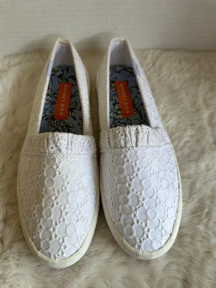 Zapatos sin cordones Rocket Dog Clea para mujer talla 6,5 blancos boho cómodos mocasines Foto 2 de 4