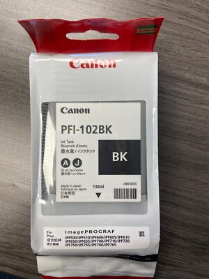 NEW Canon PFI-102BK Black Ink Cartridge 130ml Genuine