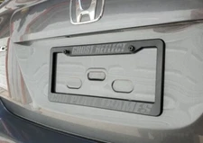 BLACK ON BLACK  REFLECTIVE CUSTOM TEXT PERSONALIZED License Plate Frame