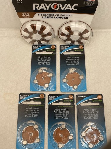 RAYOVAC Size 312 & PREMIUM 312 1.45v Hearing Aid Batteries