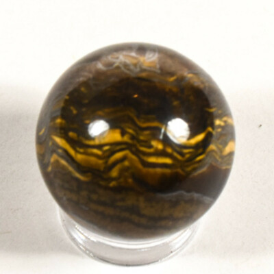 20mm Golden Tiger Iron w/ Silverish Hematite Polished Crystal Sphere Africa 1PC