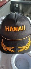 Vtg Hawaii Mesh Snapback Trucker Hat Cap Scrambled Eggs Leaf Rope Black/Pink