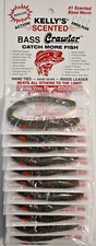 Kelly's® Weedless Bass Crawler Watermelon Seed/Red 12PK Scented 2 HK Pre-Rigged