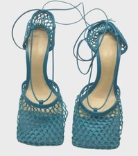 1100 Bottega Veneta Women's Blue Stretch Wraparound Pump Shoe Sz EU 39/US 9