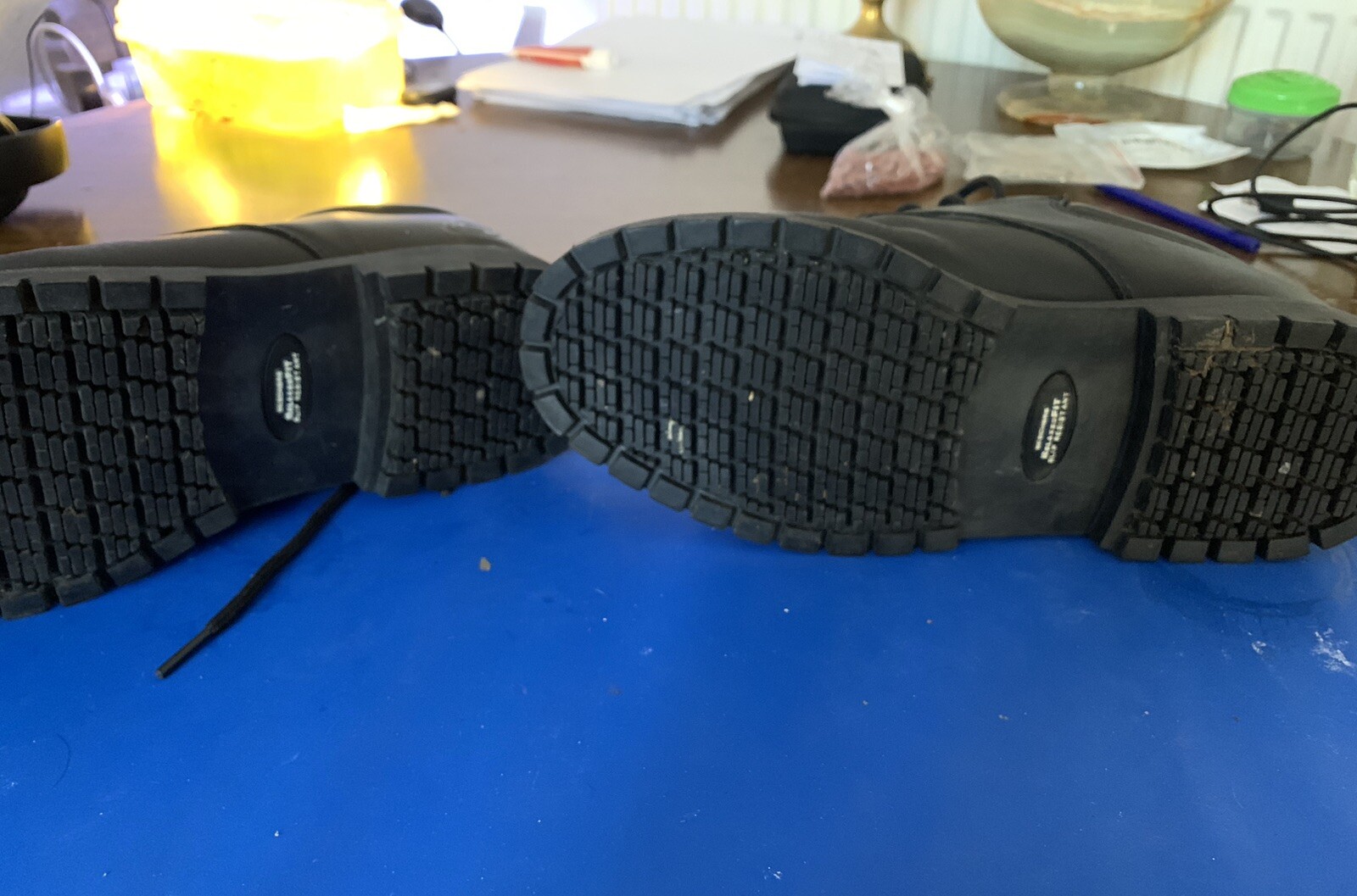 Skechers WORK RELAXED FIT Oil Resistant Mens Leather Steel Toe Boots Black 8.5 eBay