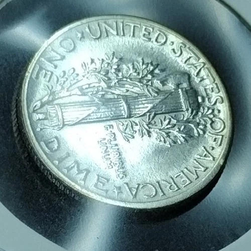 1944 FSB? PL MERCURY SILVER DIME ERROR - NICE! + 1 1945s  - Image 4 of 4