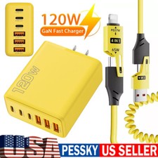 120W Fast Type C Wall Charger , 4-In-1 65W Super Fast Cable For Cell Phone iPad