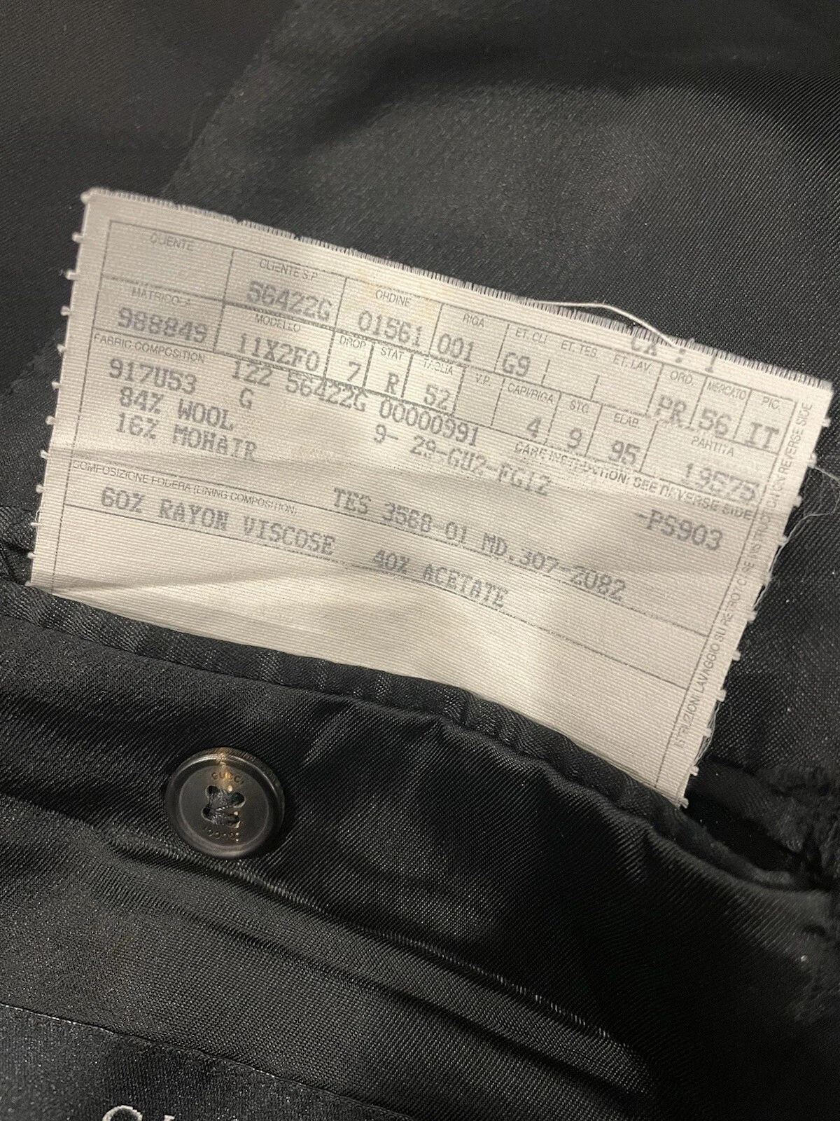 Giacca cappotto sportivo uomo Gucci taglia 52R nero 2 bottoni usata in ottime condizioni