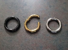 2g 4g 6g 8g 10g 12g 14g Clicker Ring Hoop Septum Earring Ear Black Gold Silver