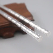 Real 999 Silver Chopsticks Home Tableware Festival Bamboo Crafts Chopsticks  