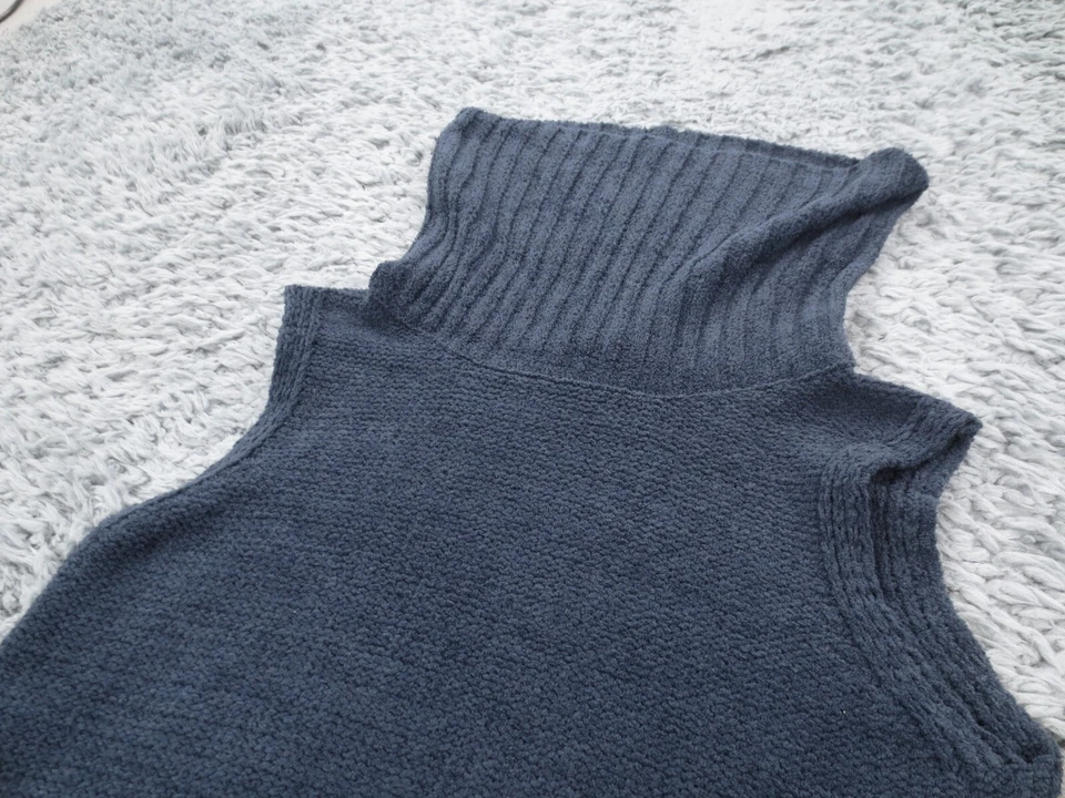 Suéter de Lavandería Hippie Para Mujer S Azul Poliéster Pila Alta Polar Cuello Alto Chaleco Foto 2 de 4