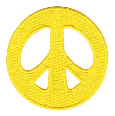 ELLU Aufnäher USA-Flagge Mit Peace-Zeichen – 4,7 X 7 Cm, Bestickt – Zum Aufbügeln Oder Aufnähen Auf Jacken, Rucksäcke Etc.