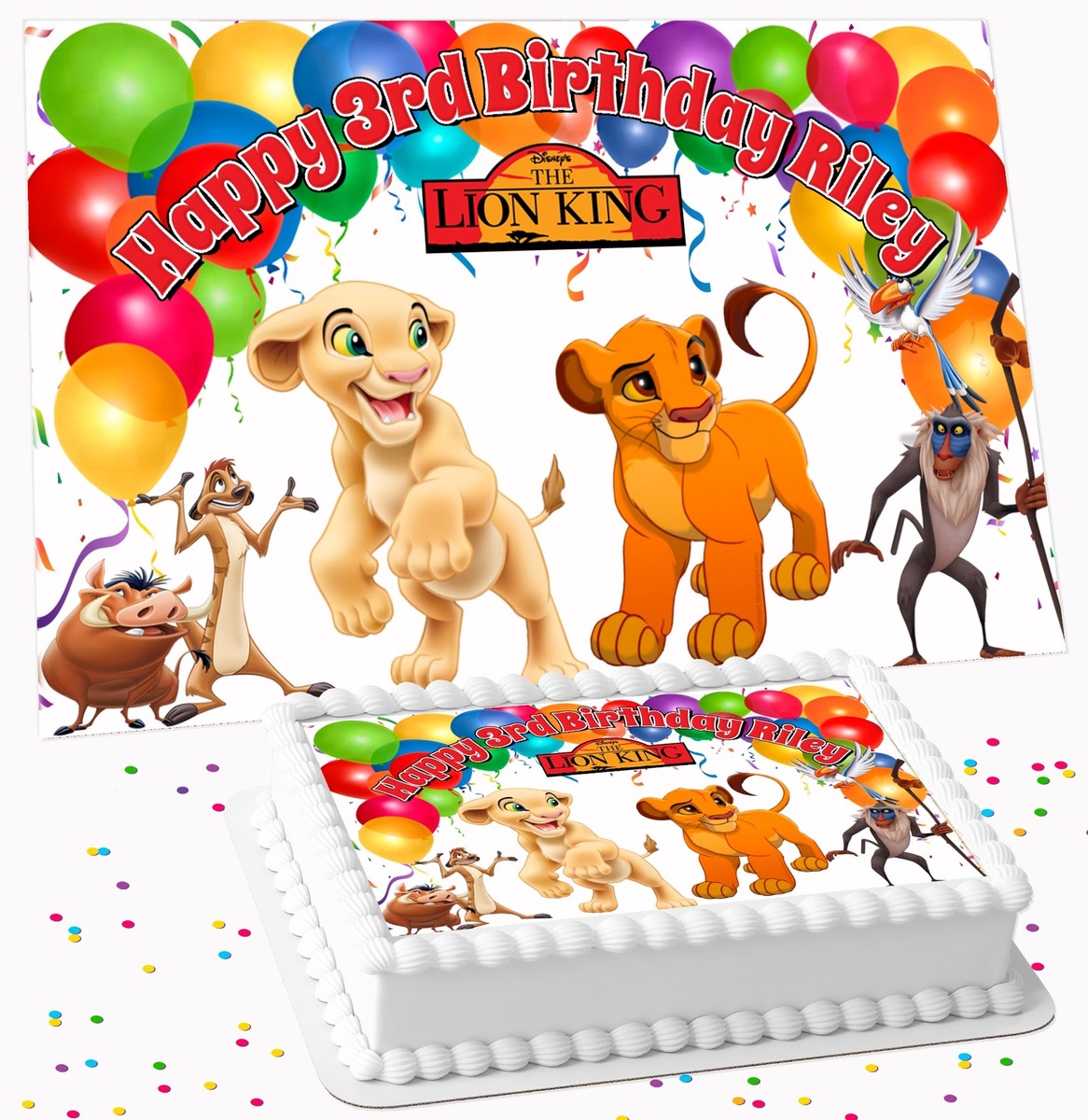 LION KING SIMBA BIRTHDAY PERSONALISED ICING EDIBLE COSTCO CAKE