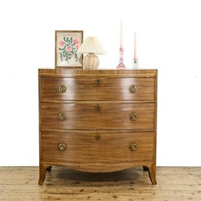 Antique Georgian Mahogany Bow Front Chest of Drawers (M-5719)