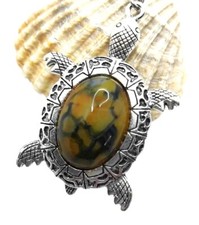 TORTUE carapace AGATE VEINE de DRAGON Pendentif Collier, design féminin élégant
