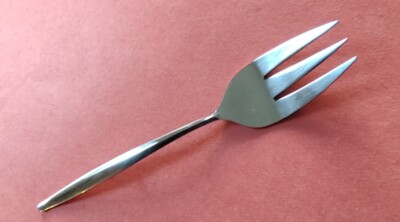Cosmos Stainless Serving Fork Taiwan 9 1/4'' Free Ship MCM Chevron V Notch Handle