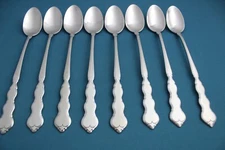 8 Iced Tea Spoons Oneida VALERIE Distinction Deluxe Stainless 7 5/8"
