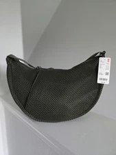 Uniqlo UNISEX Round Shoulder Mesh Bag Dark GREEN NWT