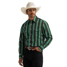 Wrangler Men's Vintage Inspired Black Multi Snap Shirt 112375714