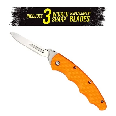 Wiebe Monarch Skinning Knife - Folding Replaceable Scalpel Blade for Large Game