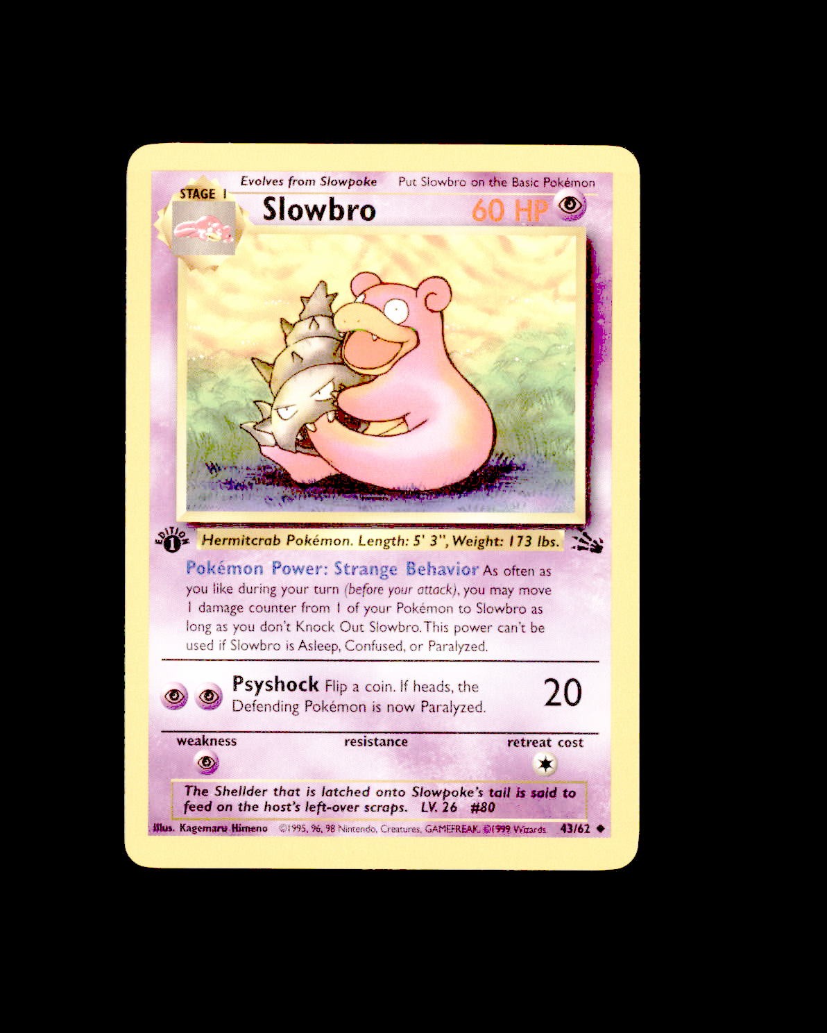 NM Fossil 1st Edition Slowbro 43/62