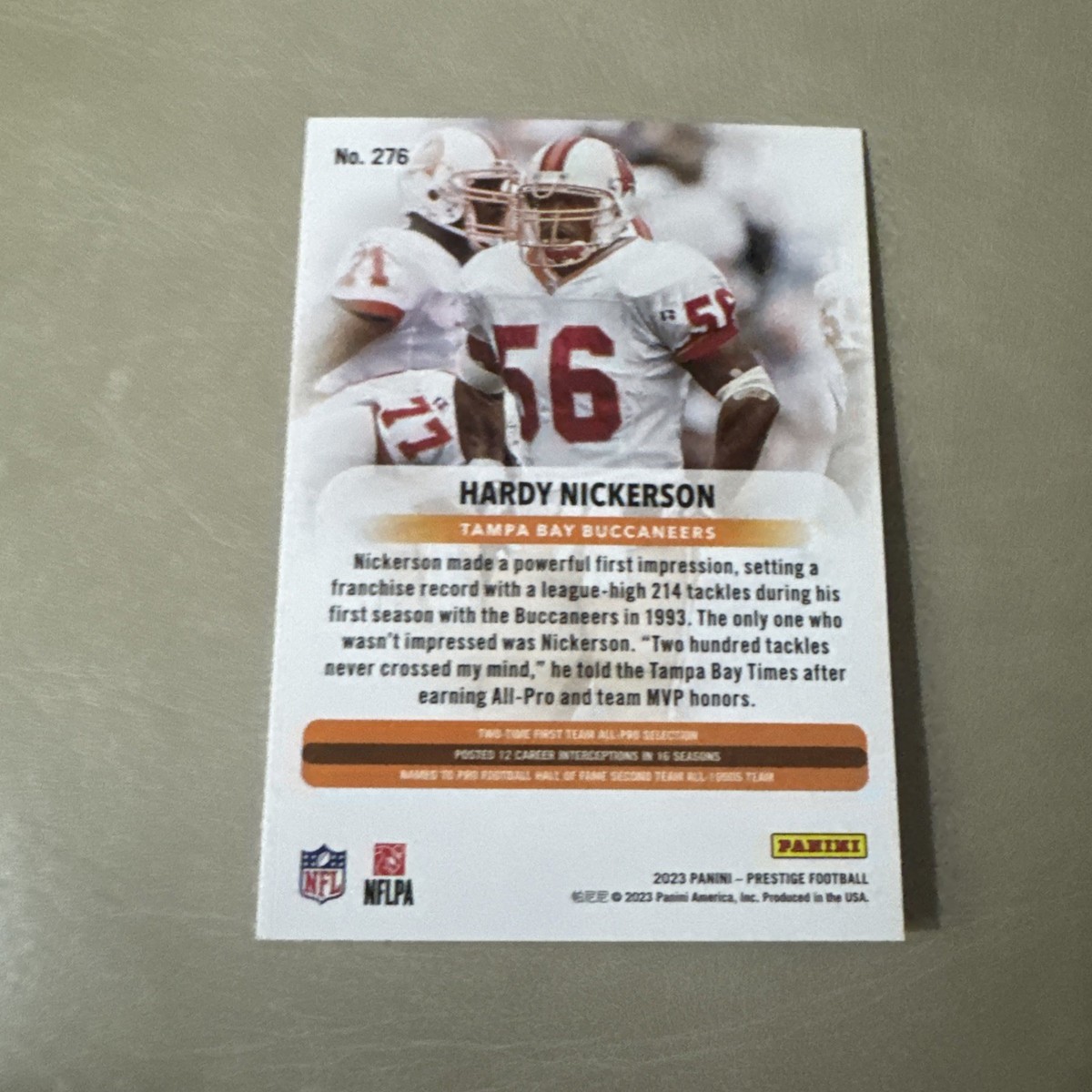 見なきゃ・やらなきゃハドソンよ！！　ポイントラリー参加券　非売品　レア 2023 Prestige #276 Hardy Nickerson - Tampa Bay Buccaneers | eBay