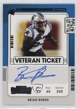 2021 Contenders Veteran Ticket 2023 Panini Update Brian Burns #VT-BBU Auto 16wc