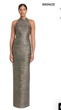 Alluring Halter Neckline Floor-length Dress Alexander by Daymor. Bronze/size 4