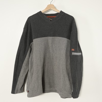 Hallensteins Men s M. Gray Color Block Long Sleeve Pullover Sweater W/Pocket