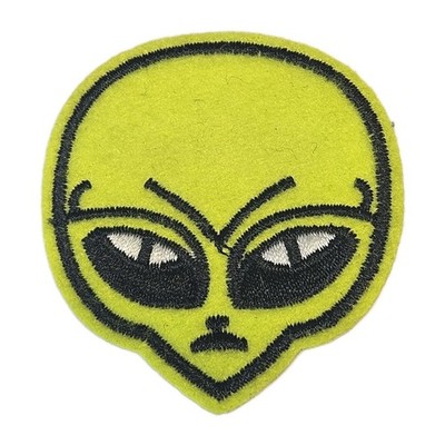 Alien Head Big Eyes patch - Embroidered Iron On Patches 2'' x 2.25''