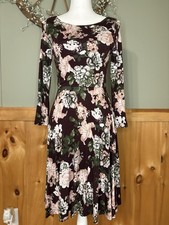 LOFT Floral Long Sleeve Dress - Burgundy size XS NWT