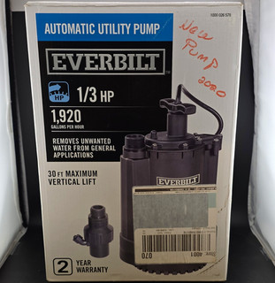Everbilt Automatic Submersible Utility Pump 1/3 HP 1920 GPH 3/4" Outlet