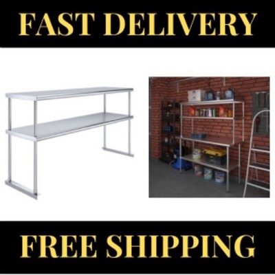 NEW Heavy Kitchen 18 in. x 60 in. AmGood Stainless Steel Double Deck Over Shelf