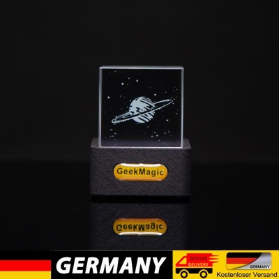 Crystal Cube Photo Display Holographic Desktop Weather Station Digital Clock