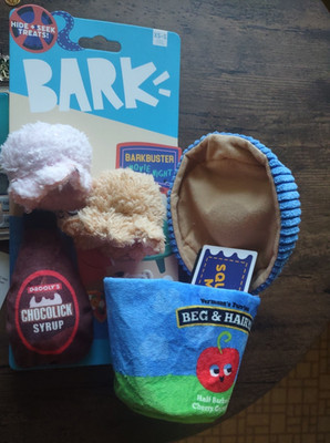 Dog Barkbox Squeaky Toys ''Barkbuster Movie Night''  4 -Bark Toys ''Ice cream'' XS-S