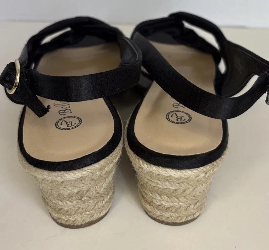 Bella Vita Kimora  Sandals Women Rope Wedge Black Criss Cross Size 11WW - Image 4 of 4