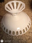Vintage Fostoria Arlington Milk Glass Lace Compote 11"