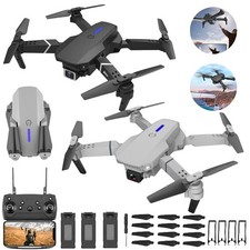 New Drone WIFI FPV 4K HD Dual Camera 3 Batteries Foldable Selfie RC Quadcopter