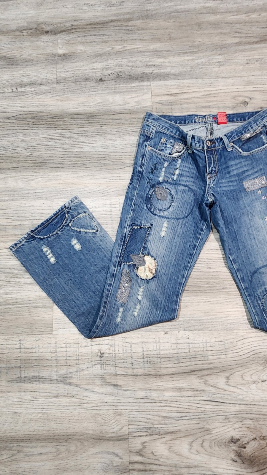 Vanilla Star Distressed Embroidered Patch Blue De… - image 3