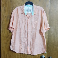 Tommy Bahama Shirt Mens XL 100 Silk Resort Beach Button Short Sleeve Orange