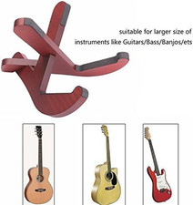 Sapele Wood Guitar Stand, Wood Musical Instrument Stand for Acoustic, Classic...