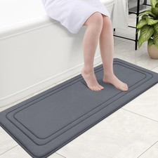 Olanly Bathroom Absorbent Mats Ultra Soft Memory Foam Bath Non-slip Shower Rug M