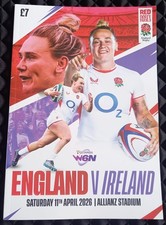 England v Ireland Rugby Programme. Red Roses. 11 April 2026. Very good.
