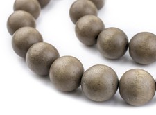 Brown Natural Wood Beads 20mm Round Large Hole 16 Inch Strand