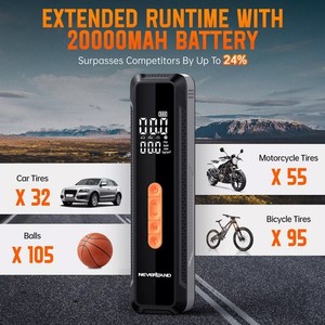 20000mAh Gonfleur de pneus Portable Air Compresseur 150PSI Auto-Stop Voiture Moto BikeYV