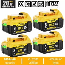 Pack For DeWalt 20V 20 Volt Max 8.0AH Lithium Ion Battery DCB203 DCB201 DCB200-2