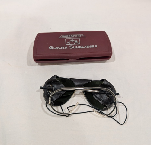 Vintage Leder Seitenschilde Safesport Gletscher Sonnenbrille Berg Wandern Schiffe - Bild 2 von 8