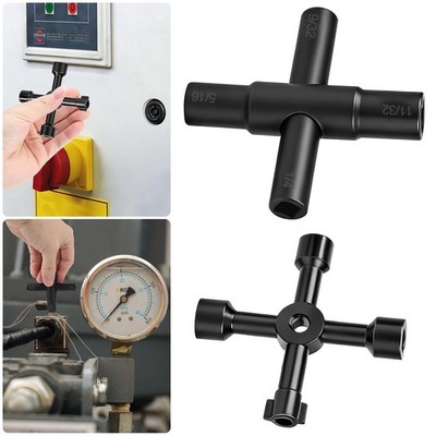 4-Way Sillcock Key 2-Pack 40Cr Water Key Multi-Functional & Utility Wrench Shut