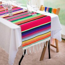 Mexican Table Runner 14 x 84 Inch Mexican Serape Table Runner for Mexican Par...